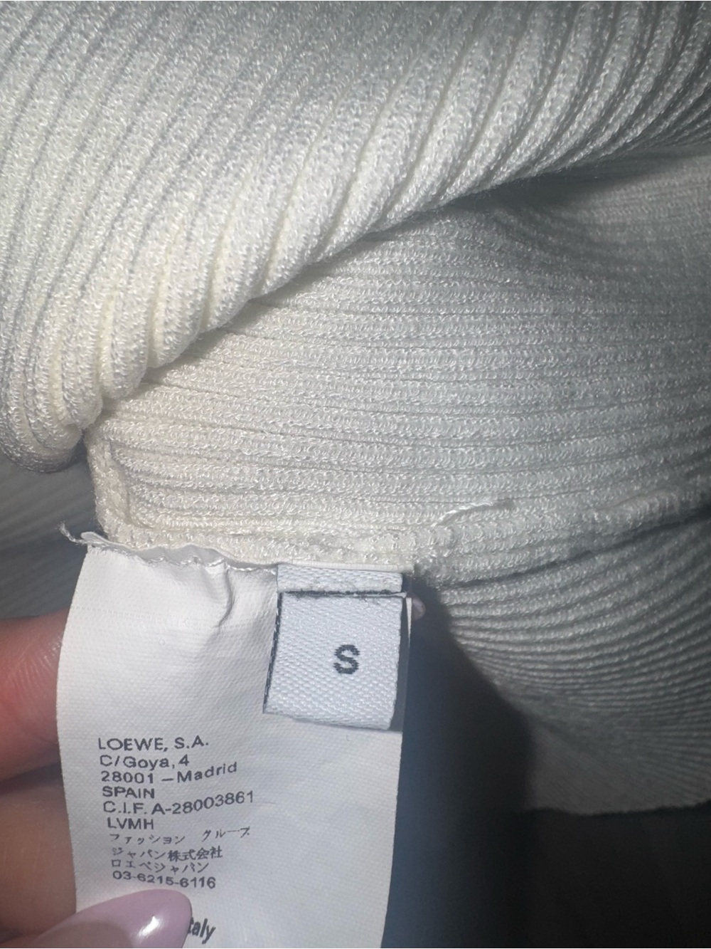 Loewe Cream Ribbed Logo Muscle Tank - Picture 6 of 7